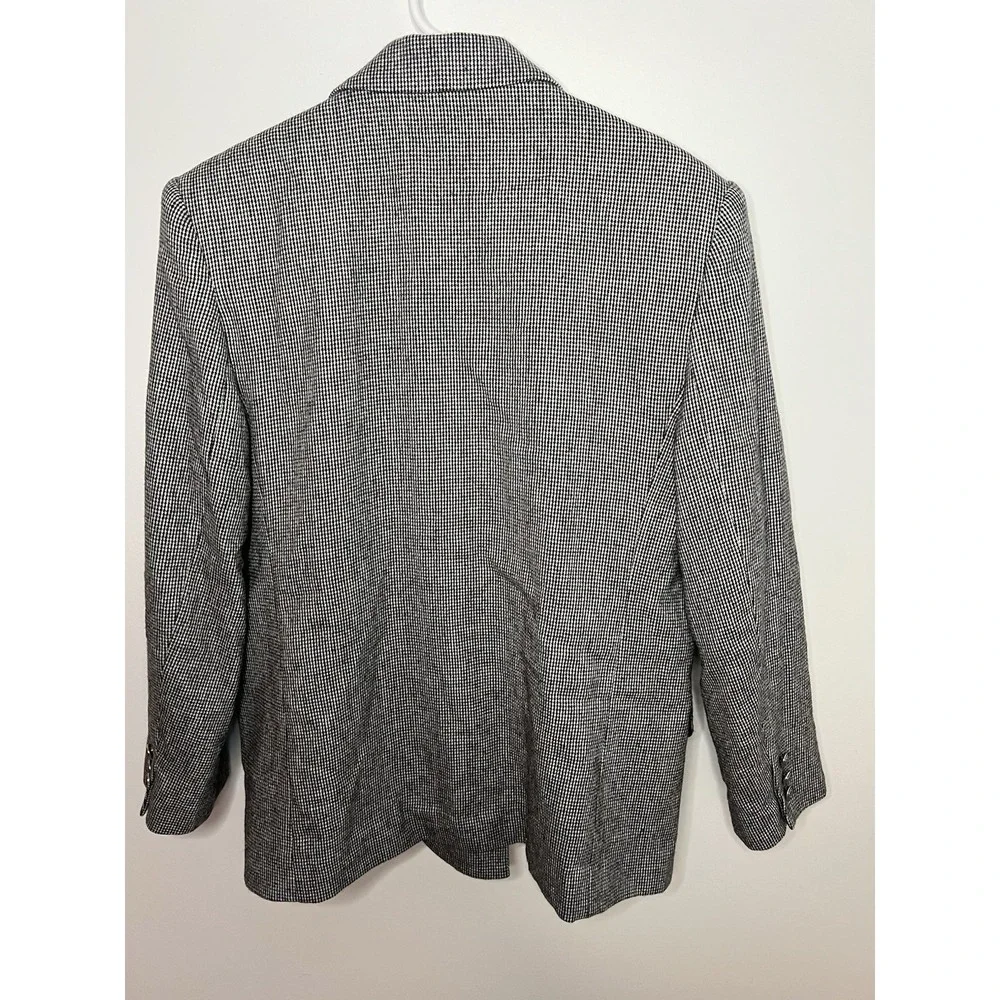 L.J.L Sports Womens sz 8 Sports Coat Blazer Wool Houndstooth Wool‎ Blend